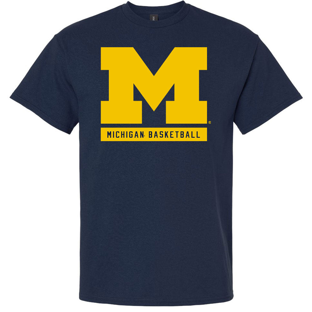 Valiant University of Michigan Basketball Block "M" Stacked Tee