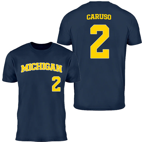 Valiant University of Michigan Baseball Cole Caruso #2 Jersey Tee