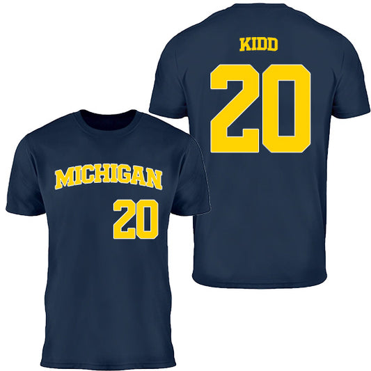 Valiant University of Michigan Baseball Ricky Kidd #20 Jersey Tee