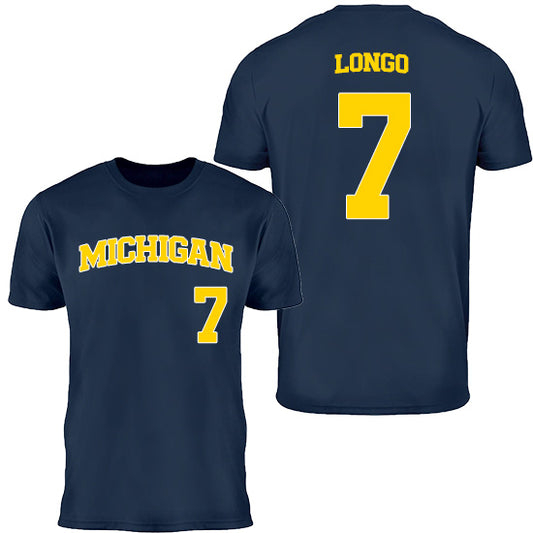Valiant University of Michigan Baseball Joe Longo #7 Jersey Tee
