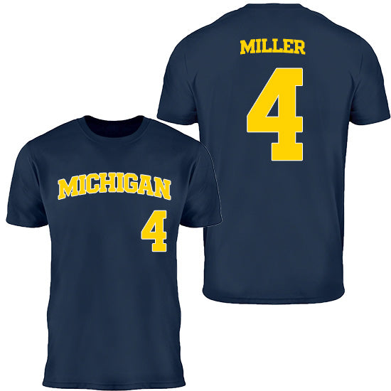 Valiant University of Michigan Baseball Noah Miller #4 Jersey Tee