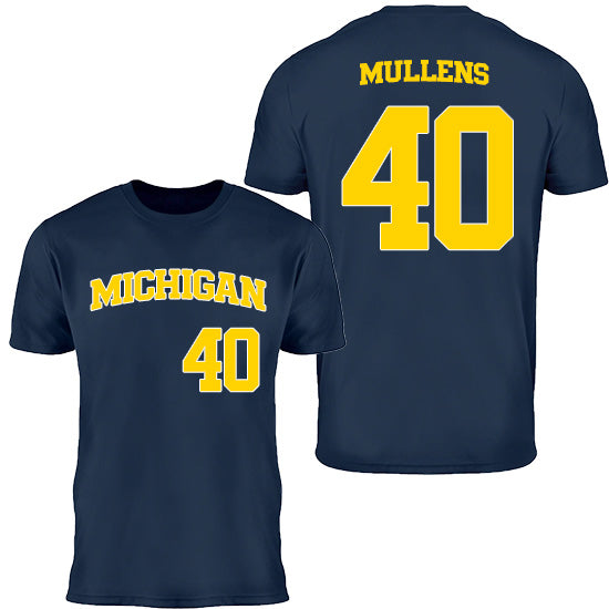 Valiant University of Michigan Baseball Cooper Mullens #40 Jersey Tee