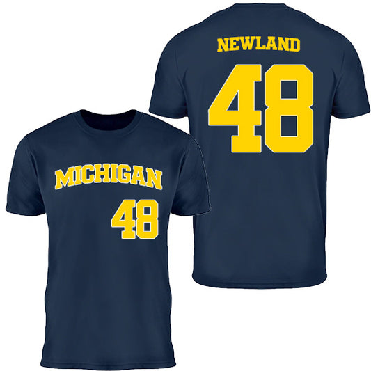 Valiant University of Michigan Baseball Brandon Newland #48 Jersey Tee