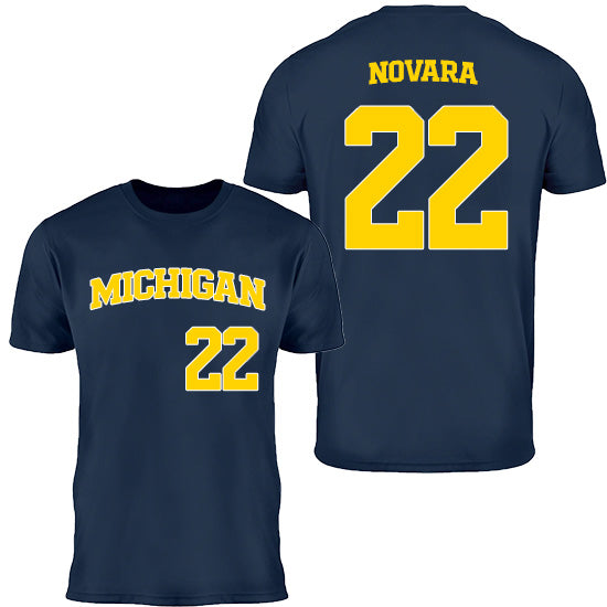 Valiant University of Michigan Baseball Wyatt Novara #22 Jersey Tee