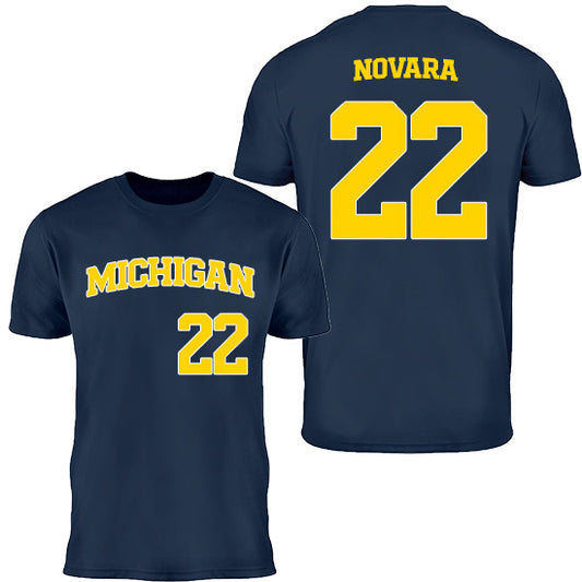 Valiant University of Michigan Baseball Wyatt Novara #22 Jersey Tee