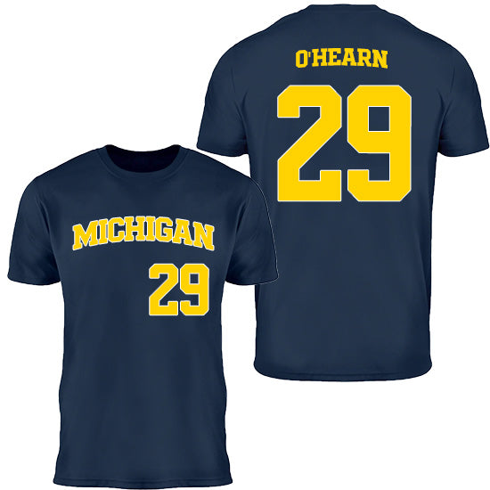 Valiant University of Michigan Baseball Keegan O'Hearn #29 Jersey Tee