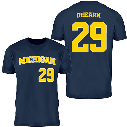 Valiant University of Michigan Baseball Keegan O'Hearn #29 Jersey Tee