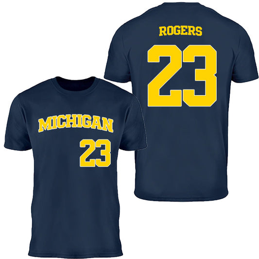Valiant University of Michigan Baseball Will Rogers #23 Jersey Tee