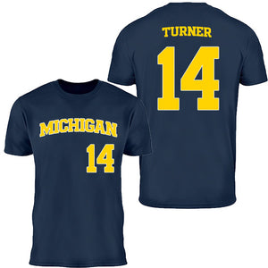 Valiant University of Michigan Baseball Colby Turner #14 Jersey Tee