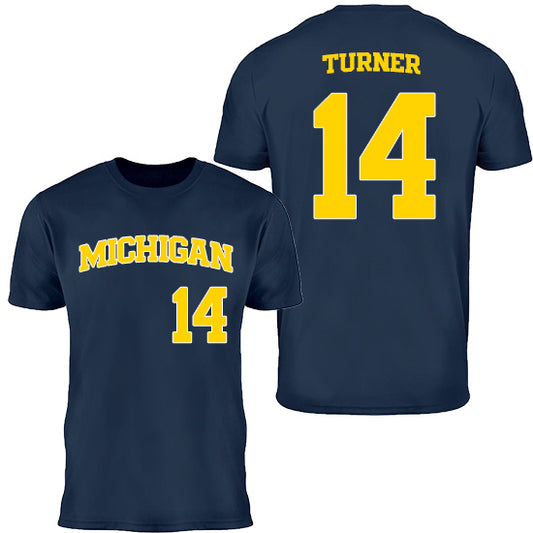 Valiant University of Michigan Baseball Colby Turner #14 Jersey Tee