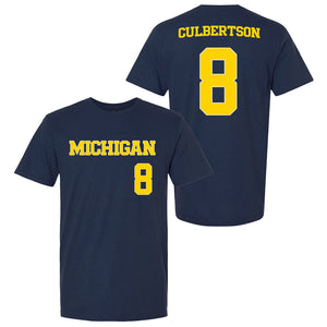 Valiant University of Michigan Baseball Drew Culbertson #8 Jersey Tee