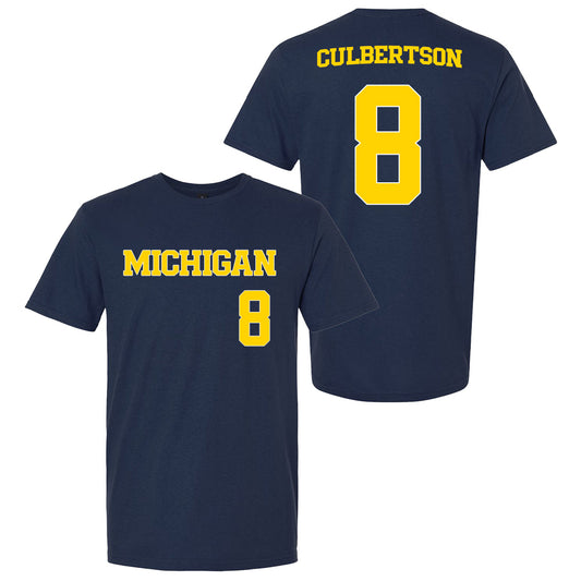 Valiant University of Michigan Baseball Drew Culbertson #8 Jersey Tee