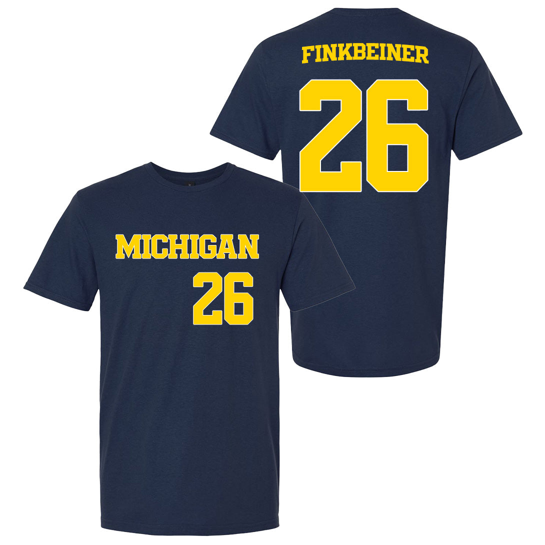 Valiant University of Michigan Baseball Tyler Finkbeiner #26 Jersey Tee