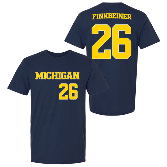 Valiant University of Michigan Baseball Tyler Finkbeiner #26 Jersey Tee