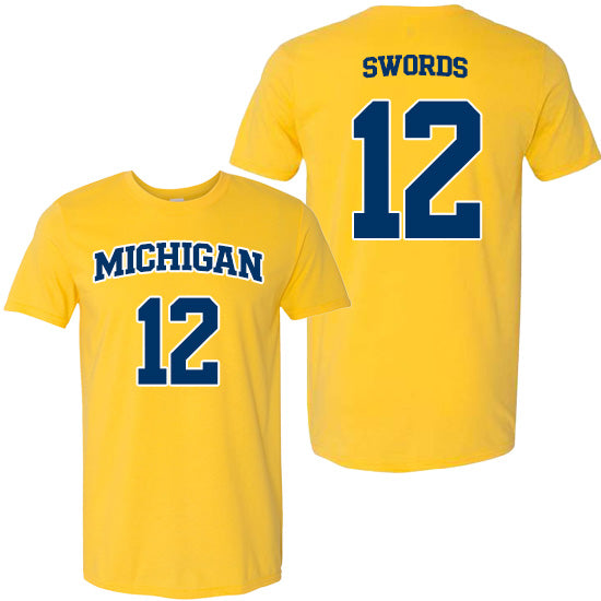 University of Michigan Women's Basketball Syla Swords Jersey Tee