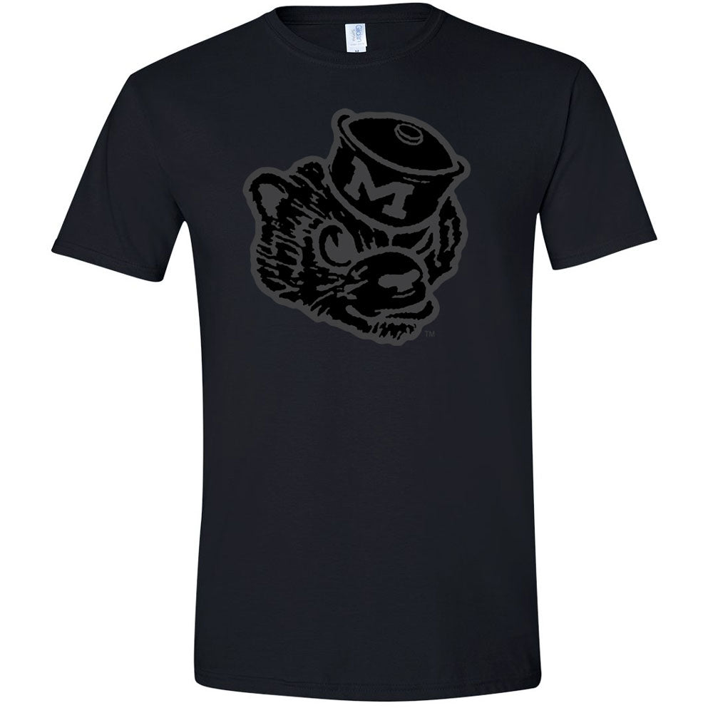 Valiant University of Michigan Tonal Black Out College Vault Wolverine Logo Tee