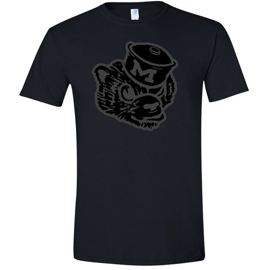 Valiant University of Michigan Tonal Black Out College Vault Wolverine Logo Tee