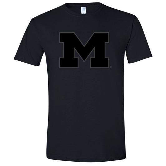 Valiant University of Michigan Tonal Black Out Block "M" Logo Tee