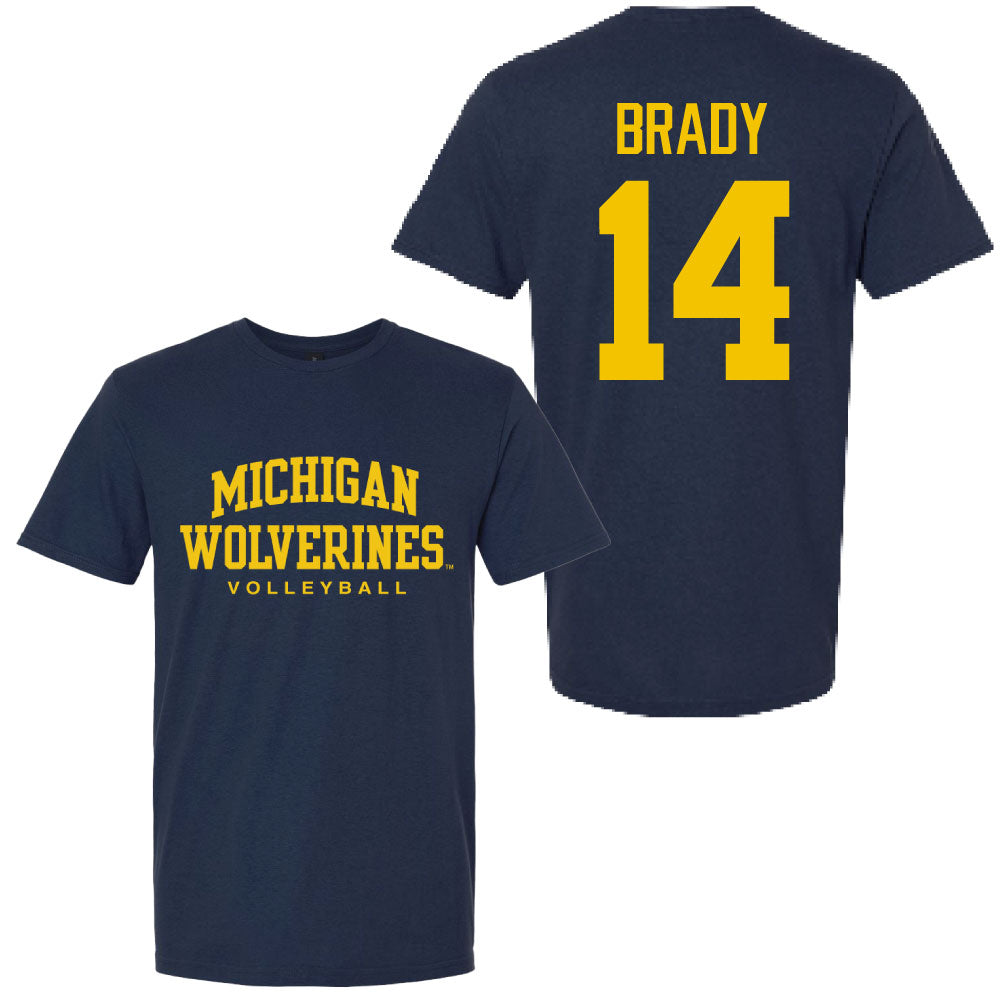 Valiant University of Michigan Volleyball Hannah Brady #14 Wolverines Sport Tee