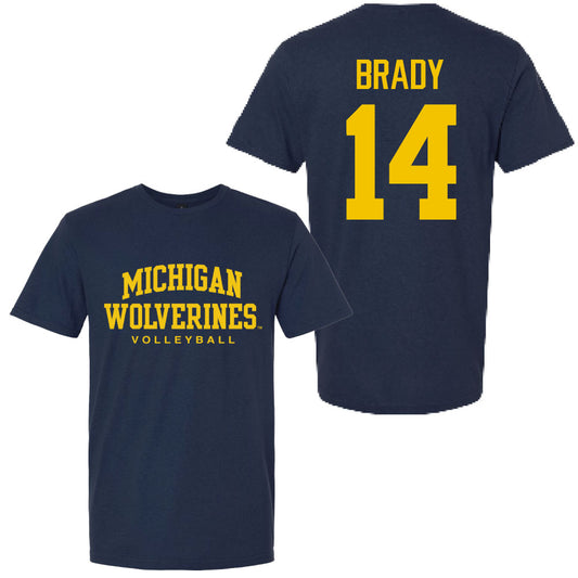 Valiant University of Michigan Volleyball Hannah Brady #14 Wolverines Sport Tee