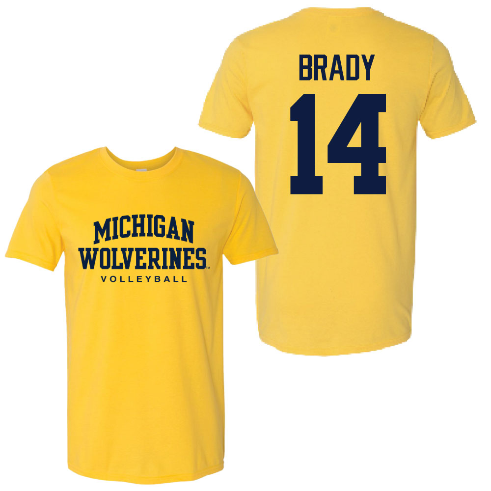 Valiant University of Michigan Volleyball Hannah Brady #14 Wolverines Sport Tee