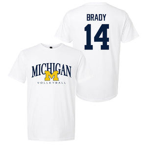 Valiant University of Michigan Volleyball Hannah Brady #14 M/Michigan Sport Tee
