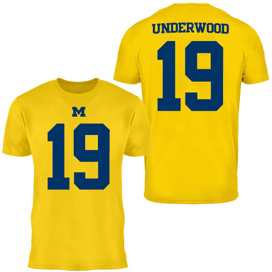 Bryce Underwood University of Michigan Football Valiant Maize Jersey Tee
