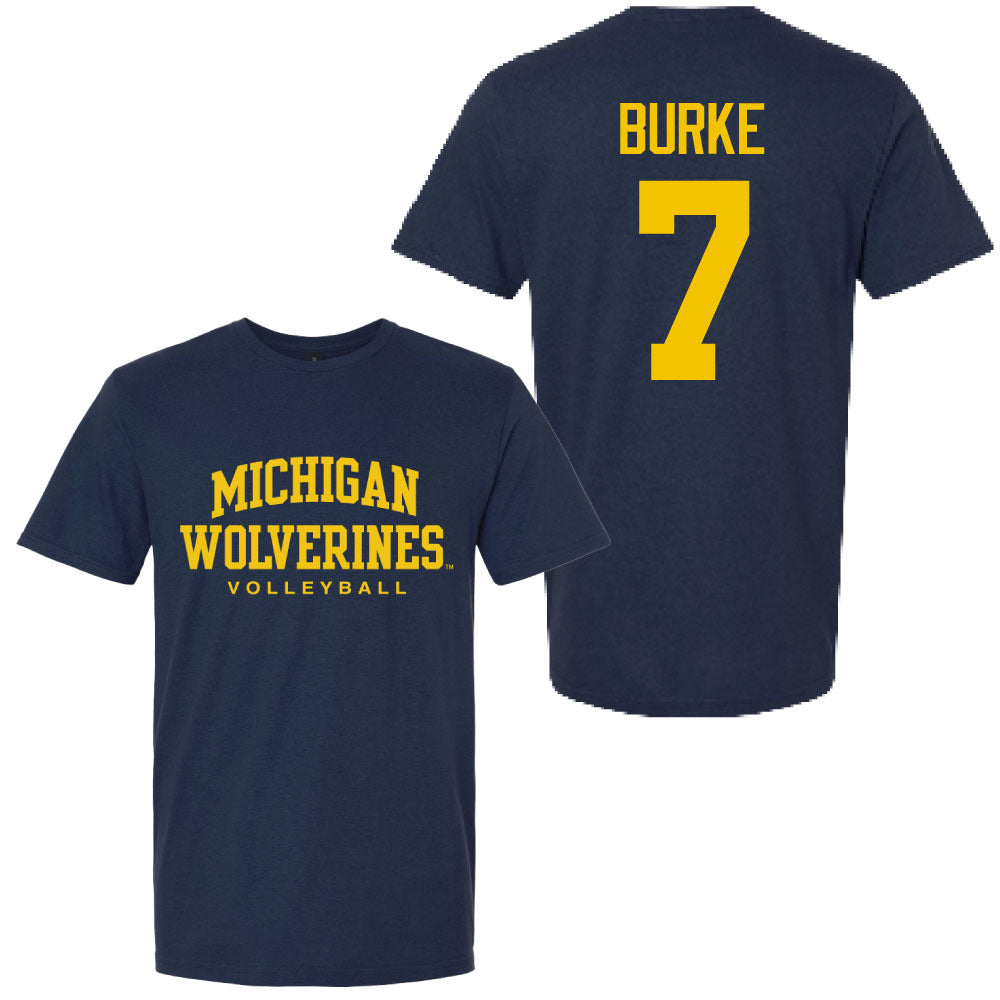 Valiant University of Michigan Volleyball Morgan Burke #7 Wolverines Sport Tee