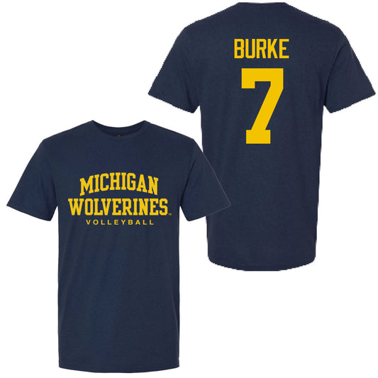 Valiant University of Michigan Volleyball Morgan Burke #7 Wolverines Sport Tee