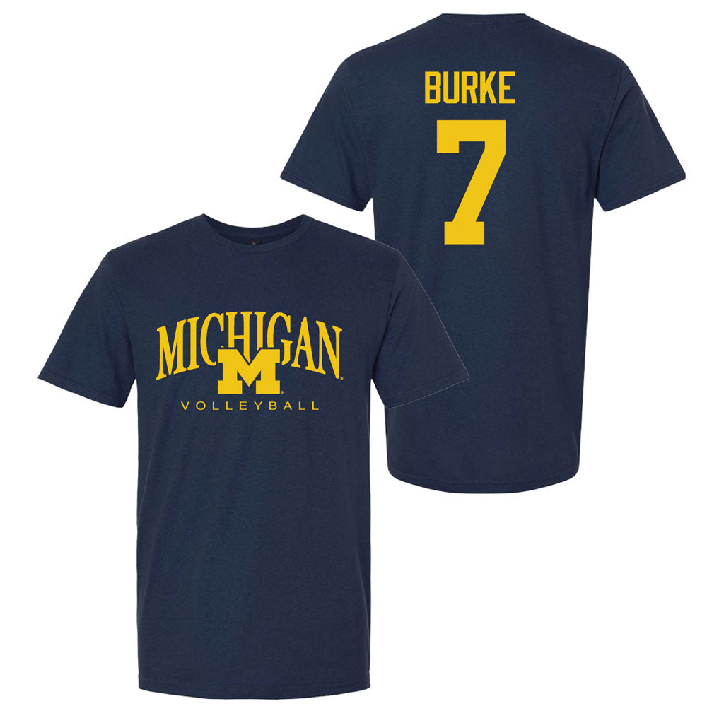 Valiant University of Michigan Volleyball Morgan Burke #7 M/Michigan Sport Tee