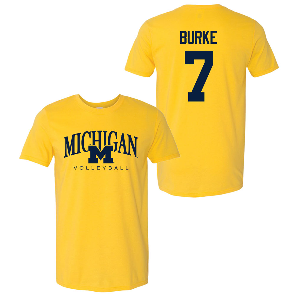 Valiant University of Michigan Volleyball Morgan Burke #7 M/Michigan Sport Tee