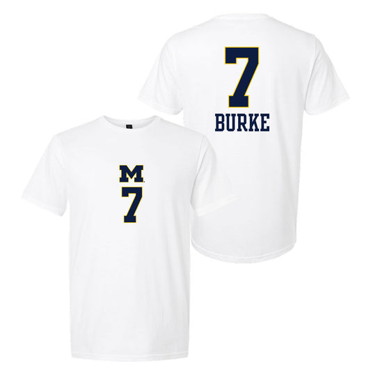 Valiant University of Michigan Volleyball Morgan Burke #7 White Jersey Tee