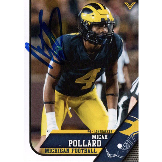 University of Michigan Football Micah Pollard Autographed Valiant 2023 Base Trading Card