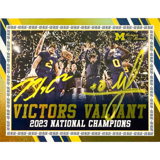 Valiant University of Michigan 2023 National Champions Trading Card Signed by Blake Corum and Mike Sainristil