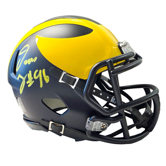 University of Michigan Football Dom Zvada Autographed Riddell Mini Helmet