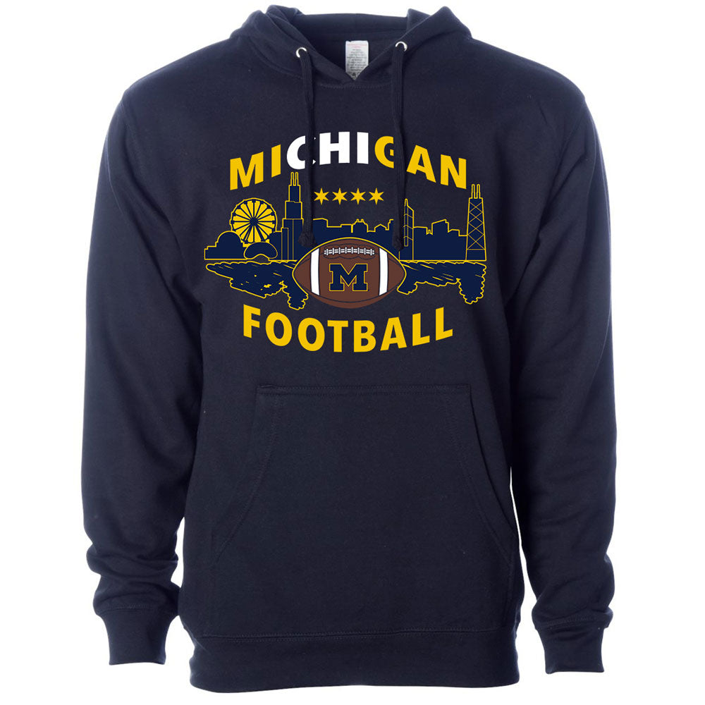 Valiant University of Michigan "Mi-CHI-gan" Navy Hooded Sweatshirt