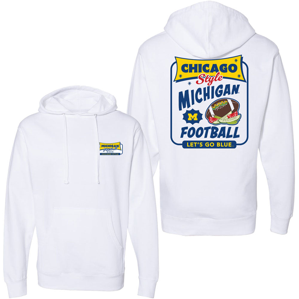 Valiant University of Michigan Football ''Chicago-Style" Football Hooded Sweatshirt
