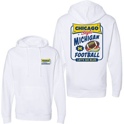 Valiant University of Michigan Football ''Chicago-Style" Football Hooded Sweatshirt