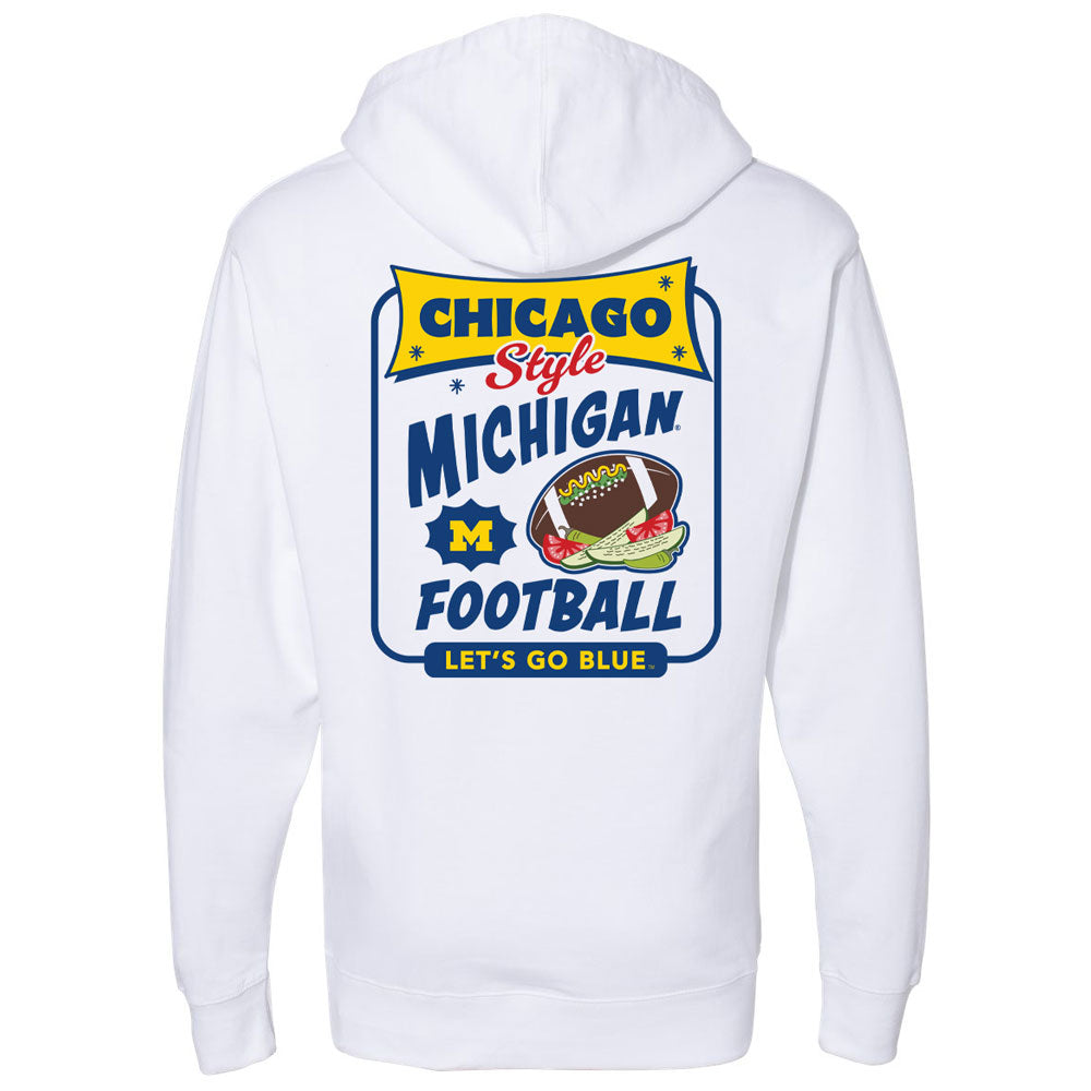 Valiant University of Michigan Football ''Chicago-Style" Football Hooded Sweatshirt