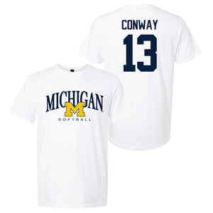 Valiant University of Michigan Softball Jenissa Conway #13 M/Michigan Sport Tee