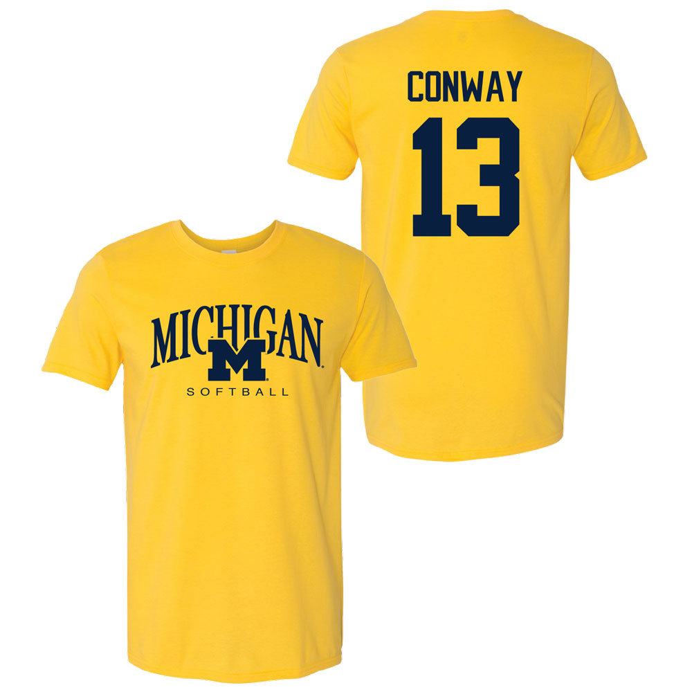 Valiant University of Michigan Softball Jenissa Conway #13 M/Michigan Sport Tee