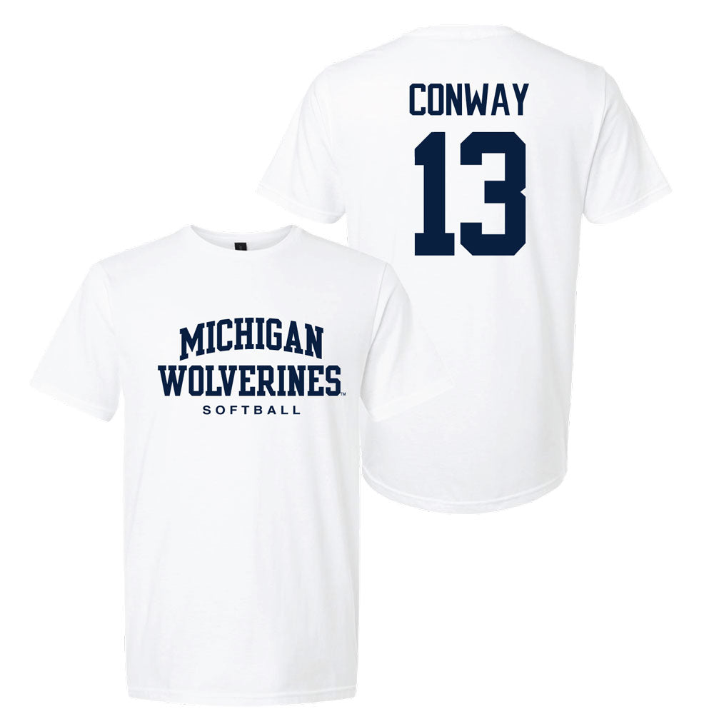 Valiant University of Michigan Softball Jenissa Conway #13 Wolverines Sport Tee