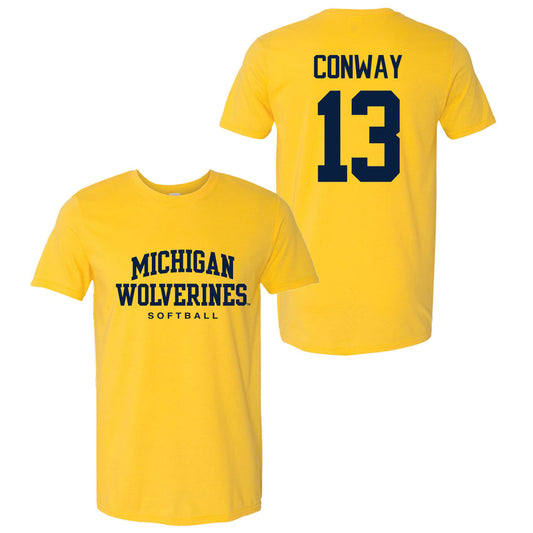 Valiant University of Michigan Softball Jenissa Conway #13 Wolverines Sport Tee