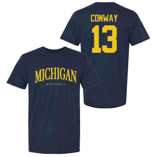 Valiant University of Michigan Softball Jenissa Conway #13 Wordmark Sport Tee