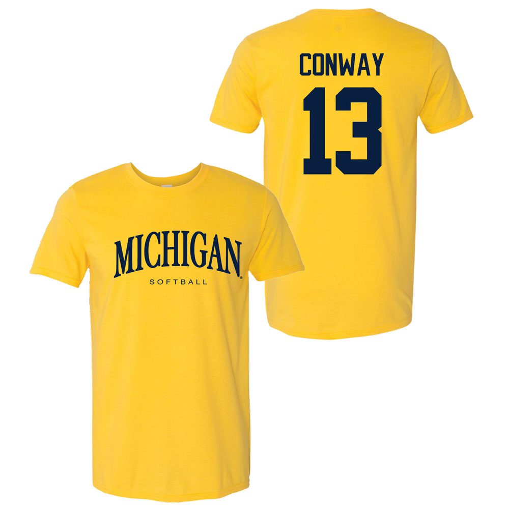 Valiant University of Michigan Softball Jenissa Conway #13 Wordmark Sport Tee