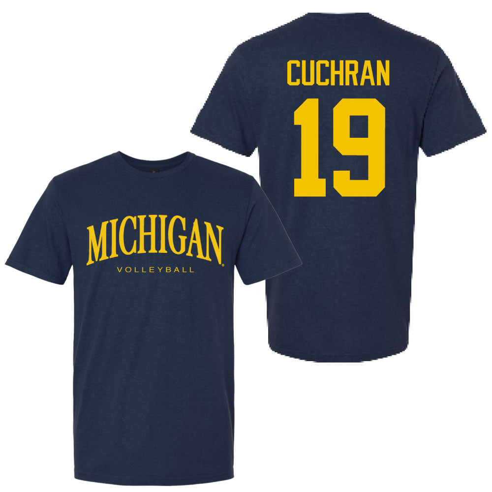 Valiant University of Michigan Volleyball Maddi Cuchran #19 Wordmark Sport Tee