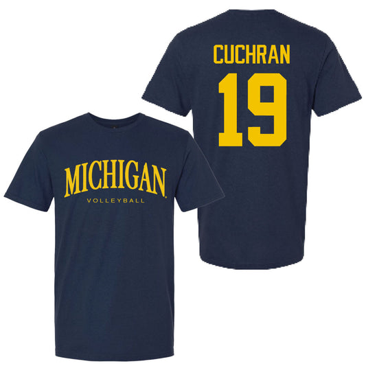 Valiant University of Michigan Volleyball Maddi Cuchran #19 Wordmark Sport Tee