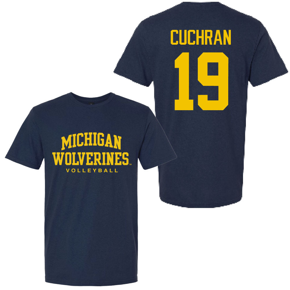 Valiant University of Michigan Volleyball Maddi Cuchran #19 Wolverines Sport Tee