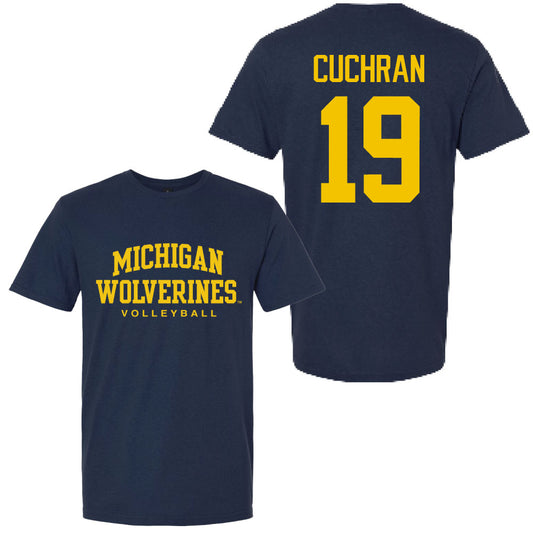 Valiant University of Michigan Volleyball Maddi Cuchran #19 Wolverines Sport Tee
