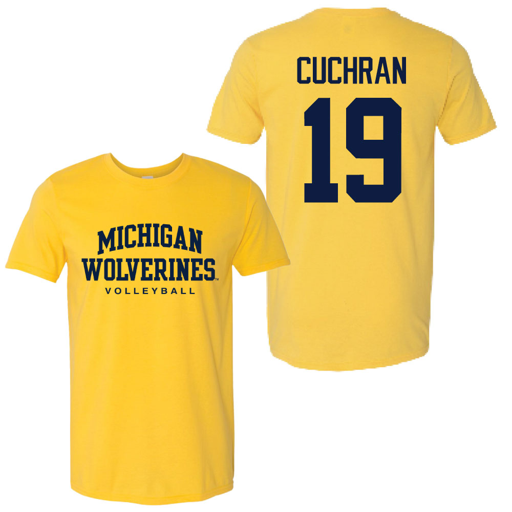 Valiant University of Michigan Volleyball Maddi Cuchran #19 Wolverines Sport Tee
